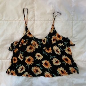 Urban Outfitters Cropped Sunflower Tank Top